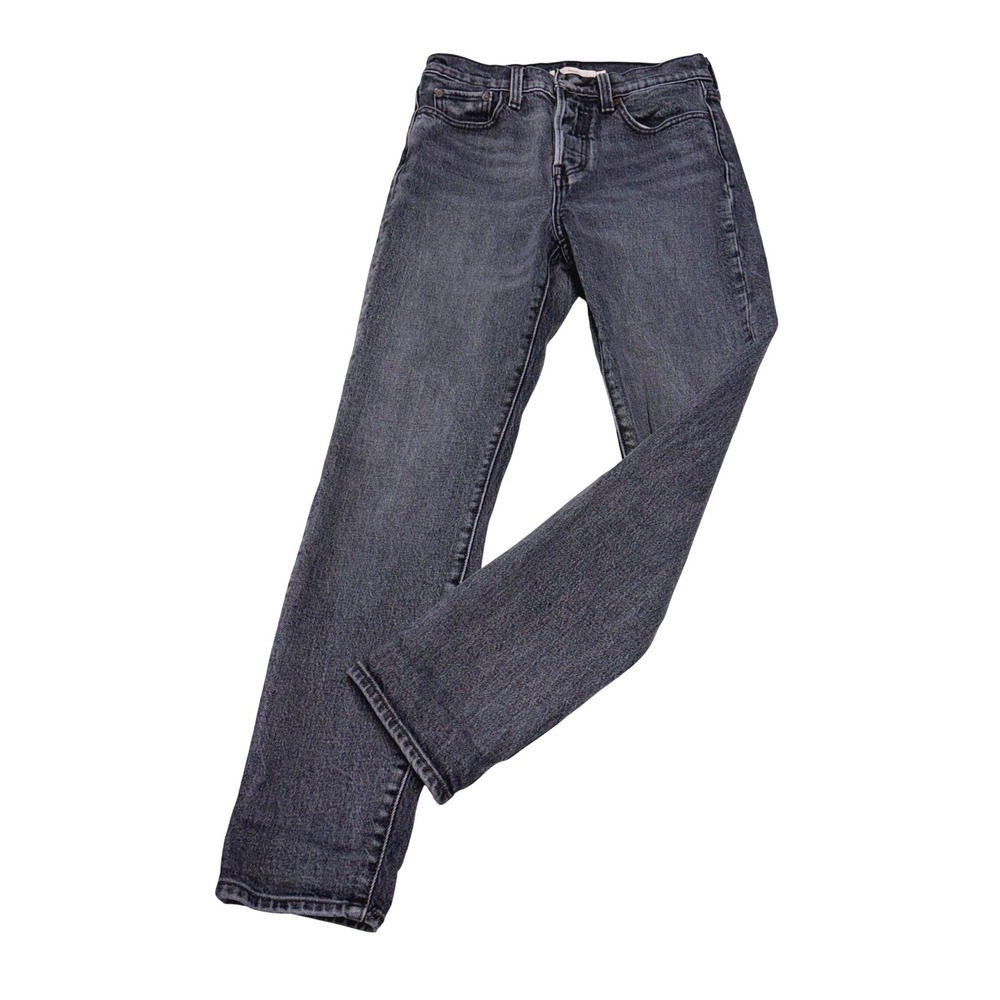 Levis Premium Wedgie High Rise Skinny Jeans Charcoal Gray Size 25 Womens